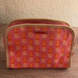 Stella & Dot Pink and Orange Pineapple Cosmetic Bag
